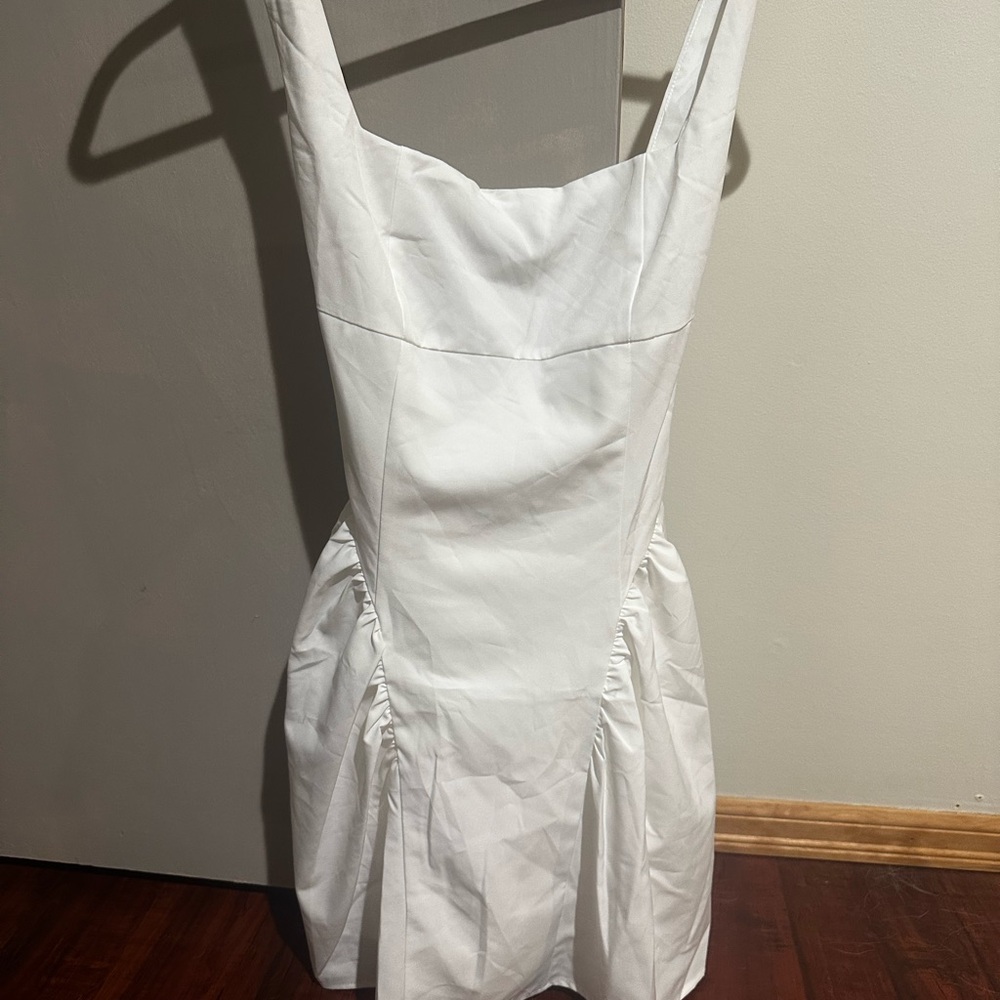 White Drop Waist Sleeveless Dress